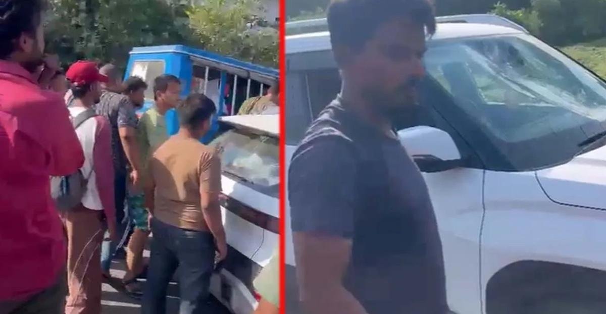 हरिद्वार रोड पर बच्ची से छेड़छाड़ का आरोप, लोगों ने हरियाणा नंबर कार सवार युवकों को घेरा